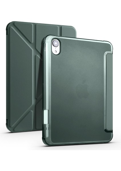 Apple iPad Mini 6. Nesil 2021 Uyumlu Kılıf Kalem Bölmeli Akıllı Kapak Standlı Kılıf Smart Cover