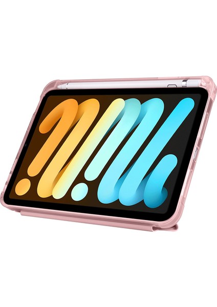 Apple iPad Mini 6. Nesil 2021 Uyumlu Kılıf Kalem Bölmeli Akıllı Kapak Standlı Kılıf Smart Cover indirimleri