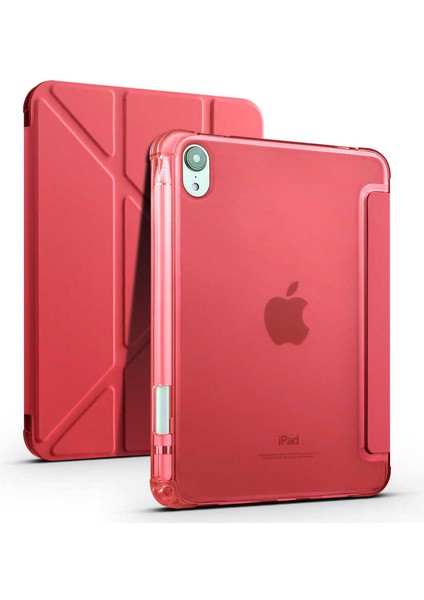 Apple iPad Mini 2021 (6.nesil) Kılıf Kalemlikli Premium Standlı Katlanabilir Uyku Modu Özellikli Tablet Kılıfı
