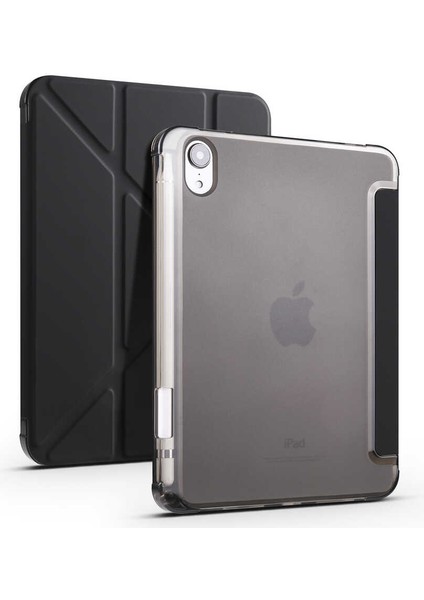 Apple iPad Mini 2021 (6.nesil) Kılıf Kalemlikli Premium Standlı Katlanabilir Uyku Modu Özellikli Tablet Kılıfı