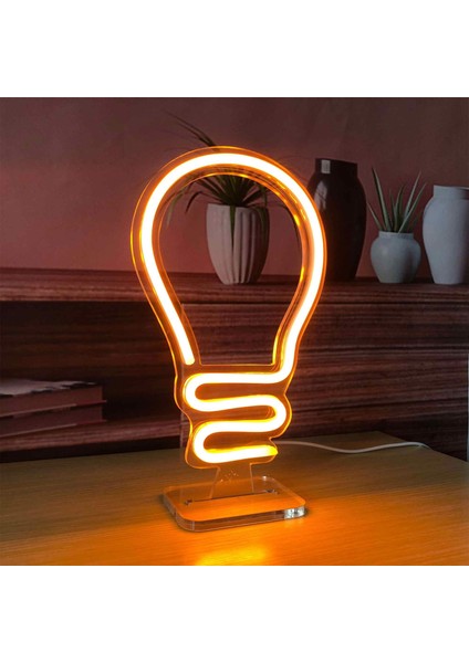 Ampul Neon LED Dekoratif Masa ve Gece Lambası
