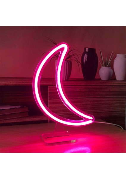 Ay Neon LED Dekoratif Masa ve Gece Lambası
