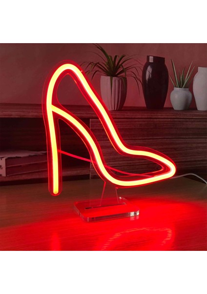 Ayakkabı Neon LED Dekoratif Masa ve Gece Lambası