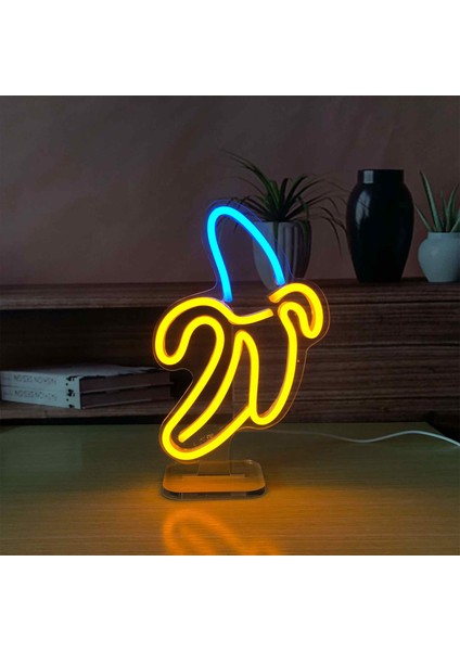 Muz Neon LED Dekoratif Masa ve Gece Lambası