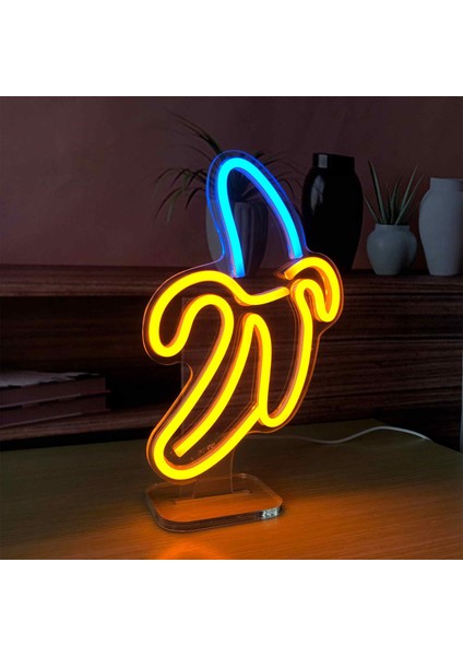 Muz Neon LED Dekoratif Masa ve Gece Lambası