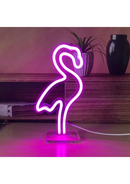 Flamingo Neon LED Dekoratif Masa ve Gece Lambası