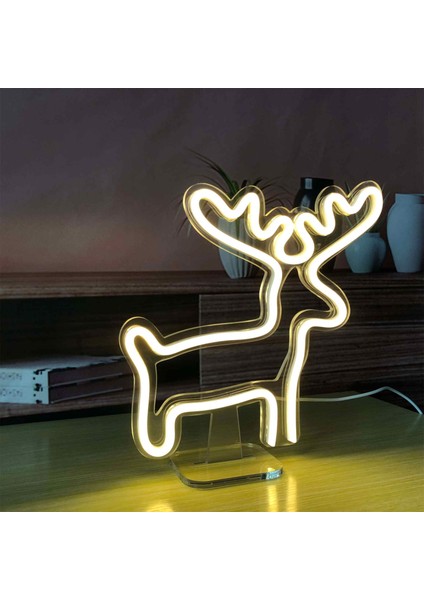 Geyik Neon LED Dekoratif Masa ve Gece Lambası fiyatları