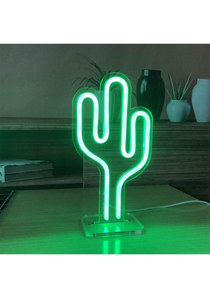 Kaktüs LED Dekoratif Masa ve Gece Lambası