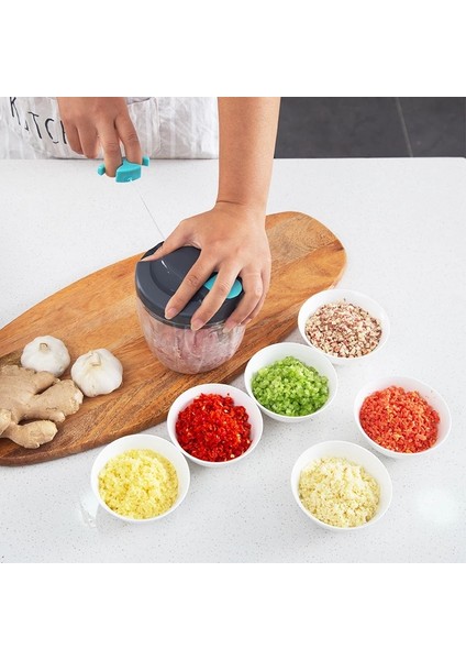 Manuel Gıda Sebze Doğrayıcı Blender 900ML-MAVI (Yurt Dışından)
