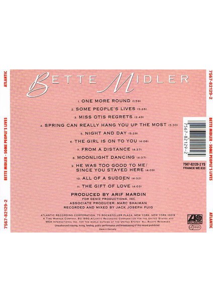 Bette Midler – Some People's Lives CD fiyatları