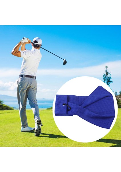 Rahat Hafif Golf Havlu Fiber Ağır Karabina Klip Absorbe Ter Havlu Açık Fitness Silin Golf Kulüpleri Accs 51X14CM - Kraliyet Mavi (Yurt Dışından)