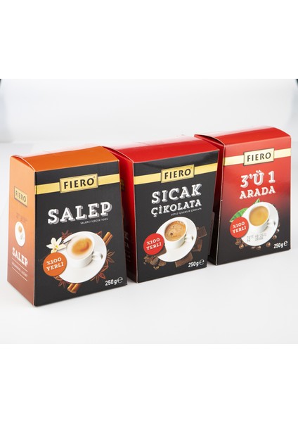 Salep & Sıcak Çikolata & 3'ü Bir Arada 250 gr.
