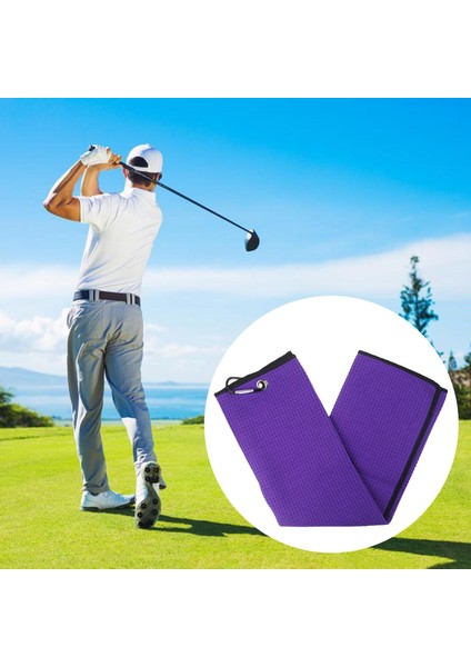 Rahat Hafif Golf Havlu Fiber Ağır Carabiner Klip Absorbe Ter Havlusu Açık Fitness Silin Golf Kulüpleri Accs 51X14 cm - Mor (Yurt Dışından) modelleri