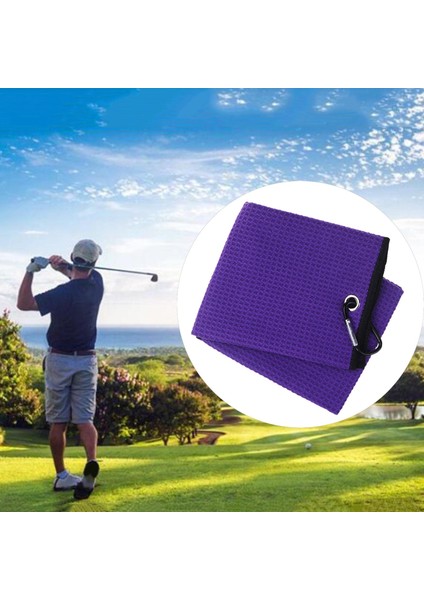 Rahat Hafif Golf Havlu Fiber Ağır Carabiner Klip Absorbe Ter Havlusu Açık Fitness Silin Golf Kulüpleri Accs 51X14 cm - Mor (Yurt Dışından) fırsatları