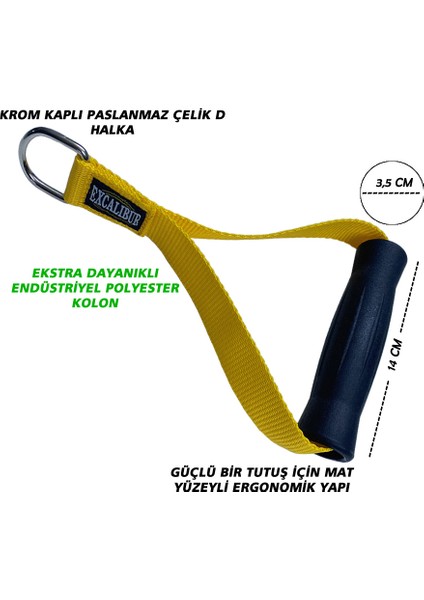 Fitness Direnç Lastiği Elciği Ağırlık Çekiş Aparatı Elcik - Tek Sarı