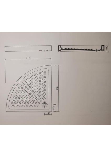 90 cm Köşe Duş Teknesi TP895