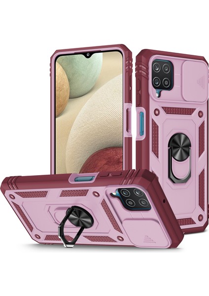 Galaxy A12 Için Standlı Telefon Koruyucu Kılıf (Yurt Dışından)