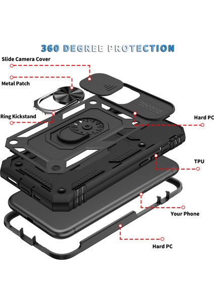 Apple iPhone 11 Için Kart Yuvalı Halkalı Telefon Koruyucu Kılıf (Yurt Dışından) indirimleri
