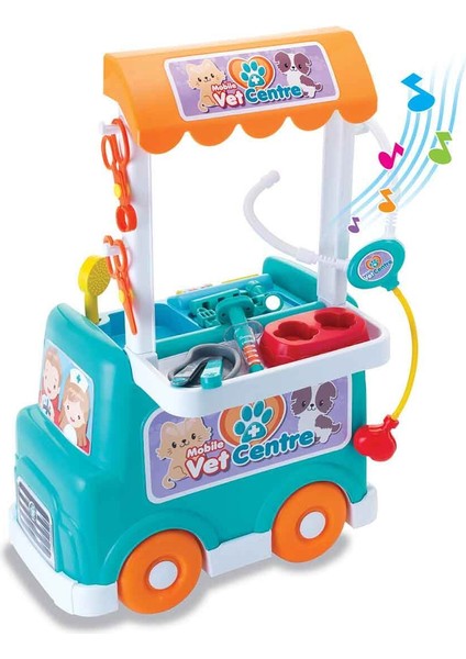 Veteriner Arabası Sesli Oyun Seti 20 Parça