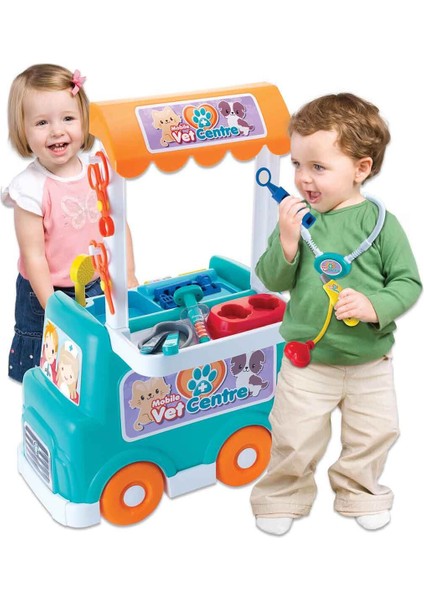Veteriner Arabası Sesli Oyun Seti 20 Parça modelleri