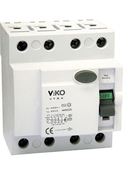 VTR4-4030 Kaçak Akım Koruma Rölesi 4X40A 30MA