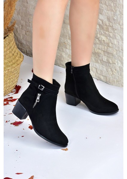 Süet Kalın Topuklu Kadın Bot L674155202