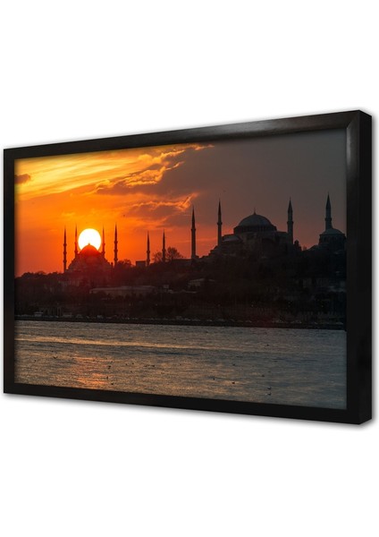 Istanbul Gün Batımı Çerçeveli Cam Tablo