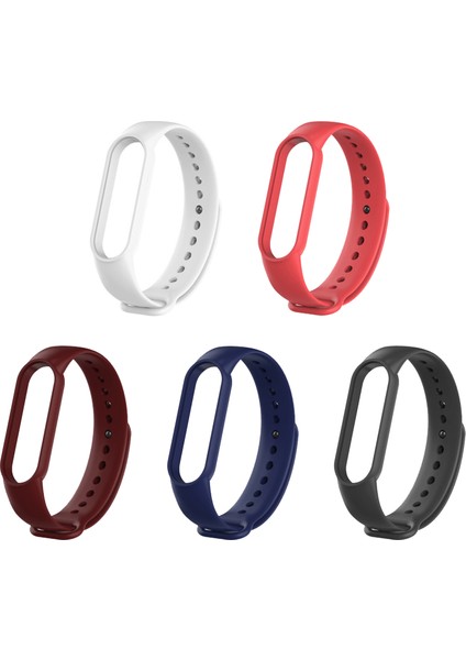 Xiaomi Mi Band 5 ve 6 Uyumlu Silikon Kordon 5'li Set 3