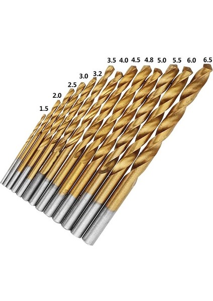 13 Adet/takım 1.5 ~ 6.5mm Yuvarlak Şaft Hss Kaplamalı Titanyum Büküm Matkap Ucu Seti Sac Demir Alüminyum Bakır Ağaç Işleme Metal Aracı (Yurt Dışından) fiyatları