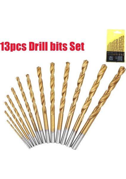 13 Adet/takım 1.5 ~ 6.5mm Yuvarlak Şaft Hss Kaplamalı Titanyum Büküm Matkap Ucu Seti Sac Demir Alüminyum Bakır Ağaç Işleme Metal Aracı (Yurt Dışından) modelleri