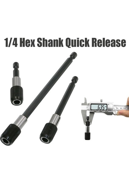3 Adet Set 1/4 Inç 6.35MM 60-150MM Hex Shank Ma Elektrikli Matkap Manyetik Tornavida Bit Tutucu Değışım Şaft Aracı (Yurt Dışından)