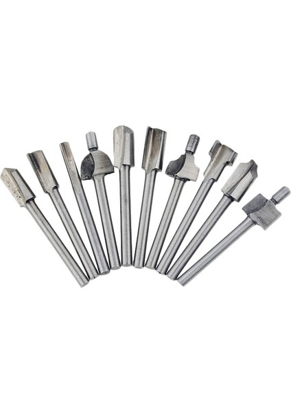 10 Adet 1/8 "3mm Shank Mini Hss Freze Uçları Dremel Foredom Döner Araç Seti Uyar Ağaç Işleme Bıçağı Kenar Onarım Marangoz Matkap Ucu (Yurt Dışından)