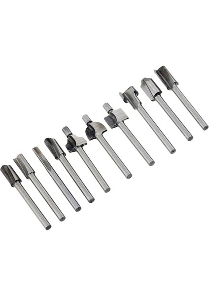 10 Adet 1/8 "3mm Shank Mini Hss Freze Uçları Dremel Foredom Döner Araç Seti Uyar Ağaç Işleme Bıçağı Kenar Onarım Marangoz Matkap Ucu (Yurt Dışından)