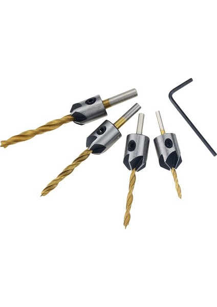 Hcs 5 Flüt Havşa Matkap Ucu Seti Vida Ağaç Işleme Matkap Pres Seti Rayba Vidası Woo Aracı 3-6mm (Yurt Dışından)