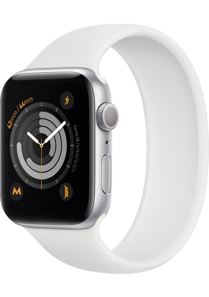 Buff Apple Watch Uyumlu Bands Rubber 42/44 M White