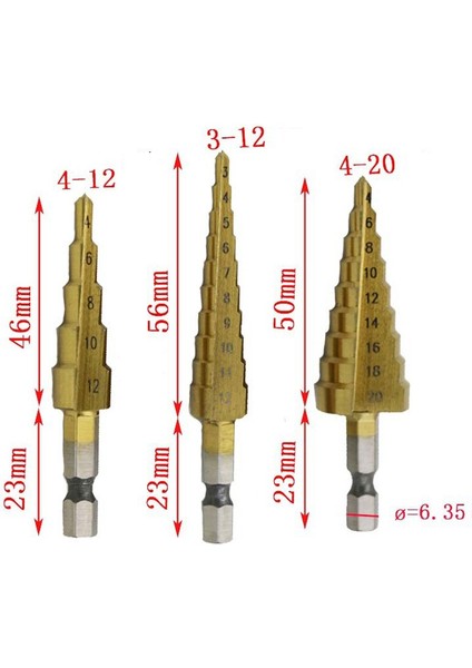 Hss Çelik Titanyum Kaplamalı Adım Matkap Uçları 3-12MM 4-12MM 4-20MM Adım Koni Kesme Aletleri Çelik Ahşap Metal Delme Güç Seti (Yurt Dışından) modelleri