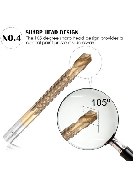 6 Adet/takım Kobalt Matkap Ucu Seti Spiral Vidalı Metrik Kompozit Dokunun Matkap Ucu Dokunun Büküm Matkap Ucu Seti Çok Fonksiyonlu Metal Specia (Yurt Dışından)