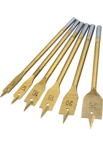 6 Adet Maça Matkap Ucu Karbonlu Çelik Maça Kürek Uçları Woodworking Düz Sondaj Sondaj Aletleri 10-25MM (Yurt Dışından)