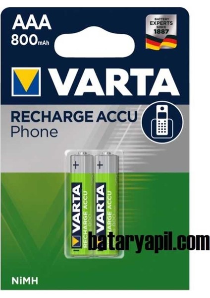 Aaa 800MAH Şarjlı Ince Pil