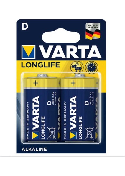 Longlife Alkaline D Boy 2'li Paket