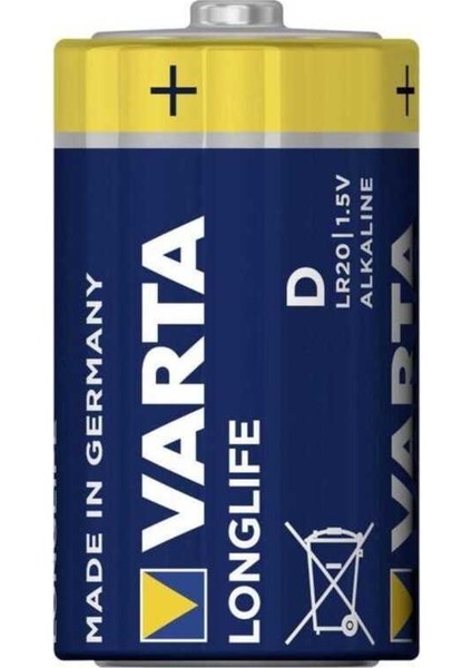 Longlife Alkaline D Boy 2'li Paket