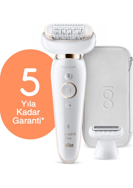 Silk-épil 9 Flex 9002 100. Yıl Özel Max Serisi SensoSmart Epilatör Islak&Kuru Epilatör/ Epilasyon+Özel Tasarım Seyahat Çantası modelleri