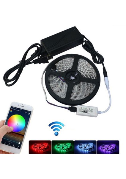 5m 5050RGB Uzaktan Kumandalı LED Şeritli Işık - Renkli (Yurt Dışından)