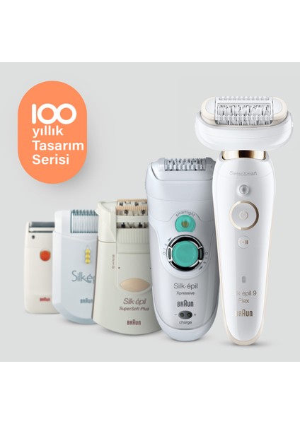 Silk-épil 9 Flex 9002 100. Yıl Özel Max Serisi SensoSmart Epilatör Islak&Kuru Epilatör/ Epilasyon+Özel Tasarım Seyahat Çantası indirimleri