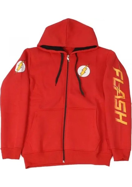 The Flash No:11 Fermuarlı Hoodie Kırmızı