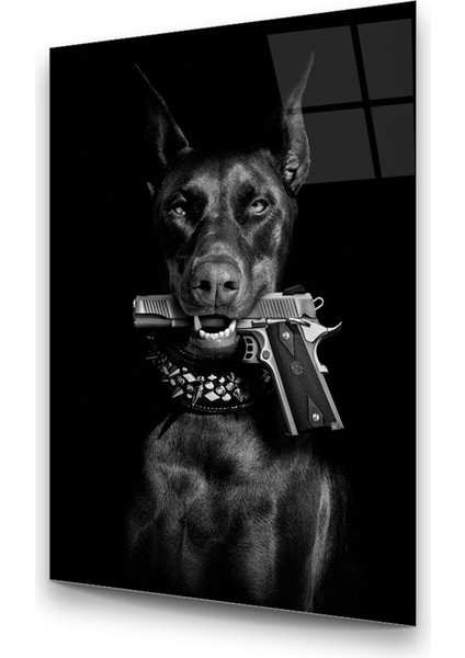 Sert Köpek Dikey Cam Tablo modelleri
