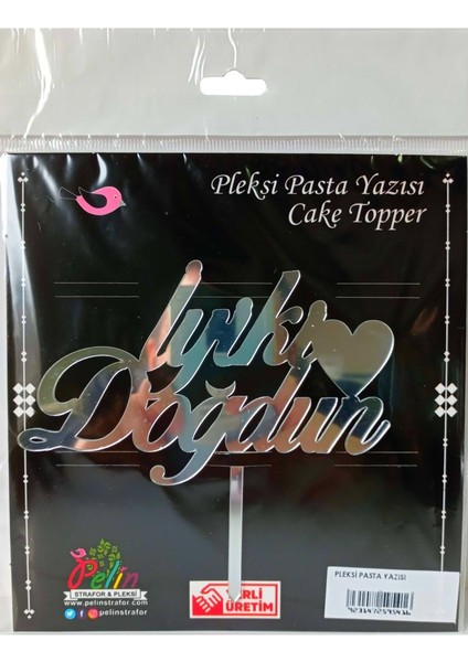 Iyiki Doğdun Yazılı Aynalı Pleksi Gümüş