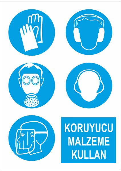 Koruyucu Malzeme Kullan Iş Güvenliği ve Uyarı Levhaları