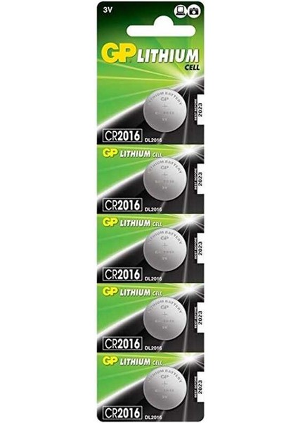 CR2016 3V Lityum Para Pil 5'li Blister