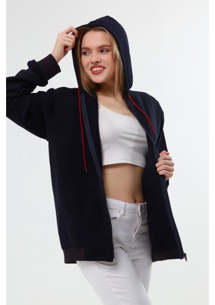 Kadın Oversize Lacivert Sweat